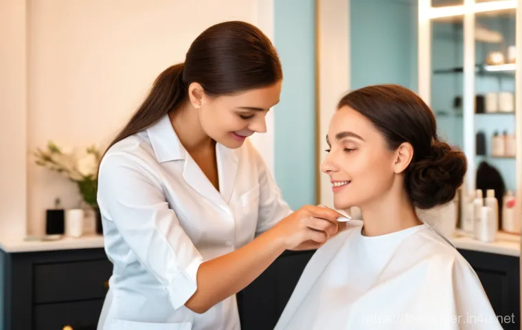 스킨케어 자격증 보유자의 연봉 추이 - Image Prompt 1: The Aspiring Aesthetician's Start**