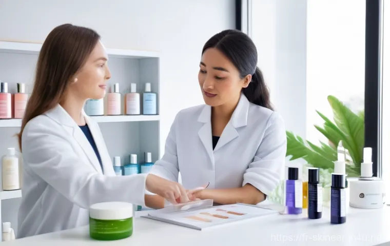 스킨케어 관련 독립 컨설턴트의 하루 - **Prompt 1: The Empathetic Consultation**
    "A candid, well-lit scene depicting a female independe...